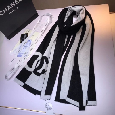 Chanel香奈兒圍巾 專櫃新款 50*200Cm、羊毛拼色（專櫃同步）