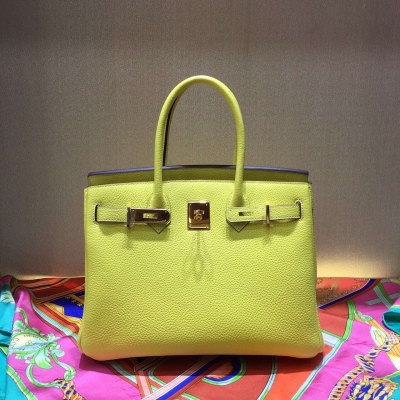 Birkin 30 35cm  金扣 鵝蛋黃  手工縫製 進口原廠togo小牛皮