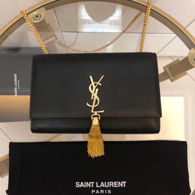 YSL Yves Saint laurent聖羅蘭 kate 中號 南非皮鏈條包.搭配內裡鹿皮、進口邊油.很美.很精緻.夏天小包不可少哦！尺寸 24cm
