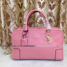 2014年新款 Loewe羅威原版牛皮女包 糖果色拼色手提枕頭包 138001-4粉色