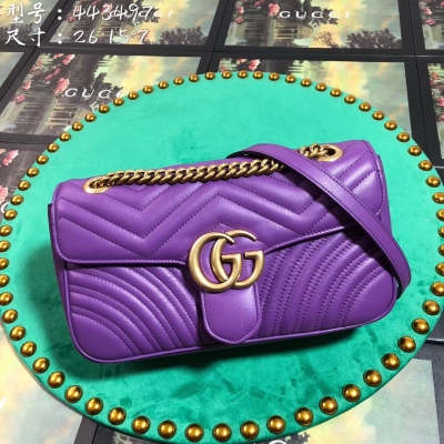 【Gucci古馳】Gucci 新款。市場頂級獨家控貨，專櫃品質 採用進口牛皮，原廠五金！精緻做工。 獨家實物拍照 品質如圖可見 。款號: 443497。尺寸：寬26*高15*側寬7