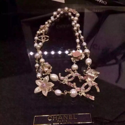 CHANEL專櫃一比一 杜鵑花 天然淡水真珍珠琺瑯項鍊完美品質 ！