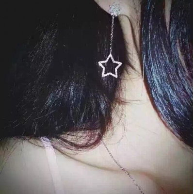 2015 進口水晶星星月亮耳釘，超精緻！美貨！超顯氣質，超女人
