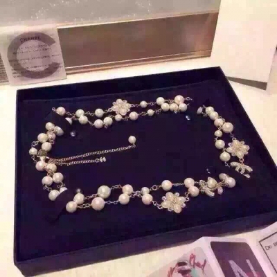 白色 # 代購級別 #  Chanel.施華洛水晶鑽-珍珠項鍊 15秋冬系 正品字印！優雅法國名媛的美物！