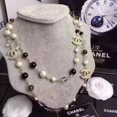 CHANEL經典款紐紋米珠cc珍珠長鏈毛衣鏈，原版金色，一比一做工，鏈長約118cm，可以單層或者雙層佩戴，cc尺寸約2.5*2cm
