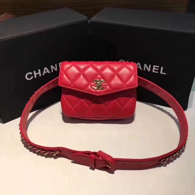 Chanel限量Mini小腰包 獨家原單品質，一直不間斷返單 小羊皮，腰帶長95cm～  腰帶可以單獨用、很別致又個性款  凹造型絕對最佳，不嫌棄它小，工藝好才是真的 size:17×4×13cm