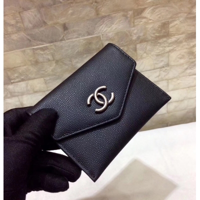 2017新款 Chanel/進口牛皮口蓋 卡包 尺寸：10*8cm