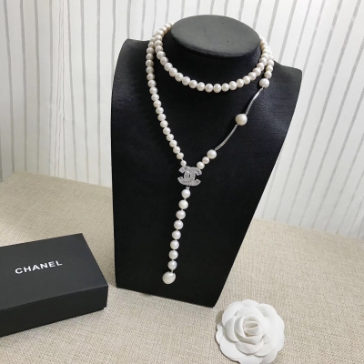 獨家chanel這一季顏值擔當 獨家原版毛衣鏈  可以隨意搭配 天然真珍珠十純銀配件項鍊