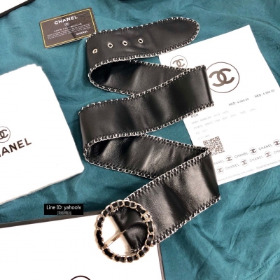 Chanel香奈兒皮帶 5.0cm小香官網同步