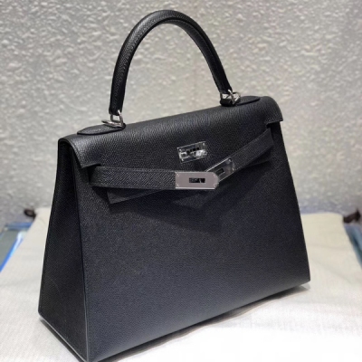 愛馬仕Hermes kelly CK89黑 epsom 28cm 銀