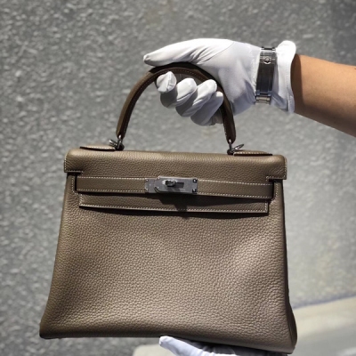 愛馬仕Hermes kelly ck18大象灰 togo 28cm 銀