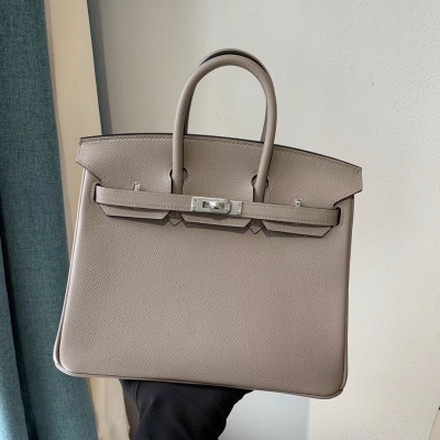 Hermes愛馬仕 M8 瀝青灰 birkin25cm 原廠epsom皮 銀扣 全手工