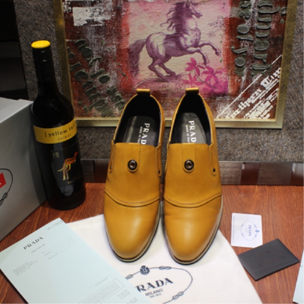2014年新款 普拉達 Prada 時尚高檔 商務鞋 原版牛皮英倫潮流低幫男鞋 KPPX0228