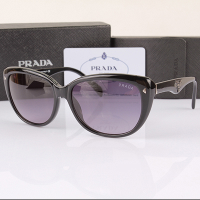 Prada普拉達來自星星的你同款 全框女款墨鏡 休閑時尚太陽眼鏡 SPR 21NS 全黑