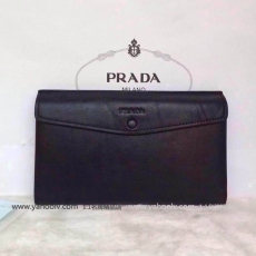 Prada普拉達最新款皮夾 原版牛皮時尚皮夾手包 PR23412