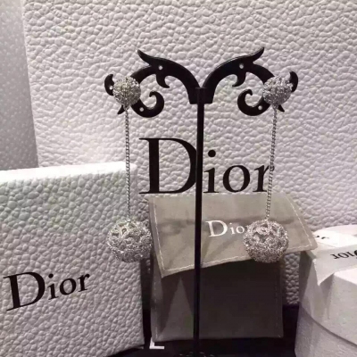 新等級實物拍攝Dior2015純手工微鑲系列 微鑲鏤空大小珠耳環18K淺金電鍍....頂級貨.專櫃一比一完美品質！