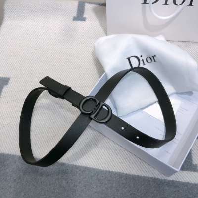 Dior迪奧腰帶 烤漆黑銅扣 CD 標誌經典款 2.0cm精品 雙面小牛皮腰帶