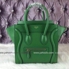 賽琳Luggage系列Micro笑臉包 Celine糖果色頂級原版皮手提女包88031綠色