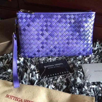 Bottega veneta 3381頂級羊皮編織，實用手包，雙紫，尺寸23Cmx14cm