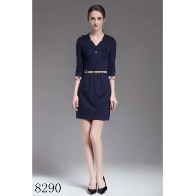 【2017年春款新款】 Burberry家高品質裙子08290 尺碼：S M L XL XXL 顏色： 寶藍、黑色 面料：棉