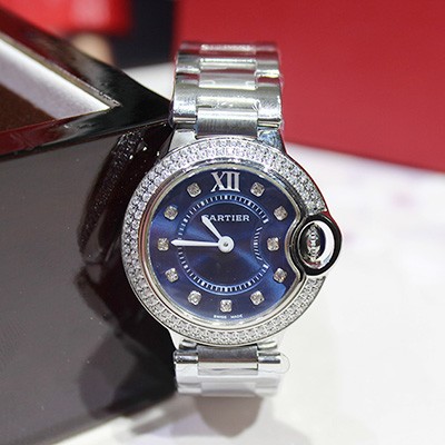 卡地亞Cartier藍氣球系列全鉆時尚女士石英瑞士機芯腕表 WE902001