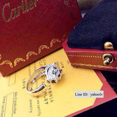 獨家實拍Cartier專櫃同款豹子戒指C形開口 採用純銀包白金材質黑色斑馬紋路配與水晶 鑽霸氣高端