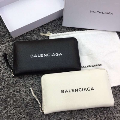 Balenciaga巴黎世家 Balen Bazar最新款拉鏈錢包 義大利原廠荔枝紋牛皮 尺寸：19*2*11cm