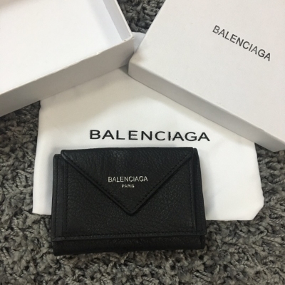 Balen Bazar Balenciaga巴黎世家 最新款V字三折小錢包 義大利原廠荔枝紋牛皮
