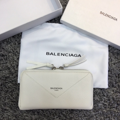 Balen Bazar Balenciaga巴黎世家 最新款V形拉鏈錢包 義大利原廠荔枝紋牛皮 尺寸：19*2*11cm