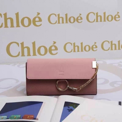 【Chloe】新款錢夾C0794粉色，尺寸19*10.5*2.5cm