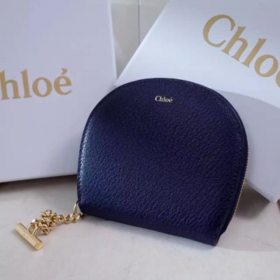 新款Chloé 3P0788【寶藍】原版鹿紋多功能零錢包感細膩舒適柔軟尺寸10x2x10