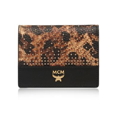 MCM包包 > MCM 2015年秋冬新款豹紋滿天星鉚釘零皮夾卡片包