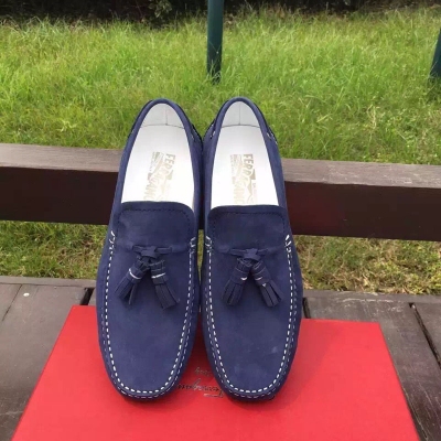 2016新款男鞋菲拉格慕，高端品質，義大利進口鹿皮加水染牛皮內裡，39-44齊碼灰色，深藍色，包裝配件齊全！