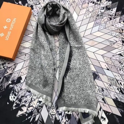 LV路易威登圍巾 Louis Vuitton 羊絨圍巾60％silk40％wool 70x200cm