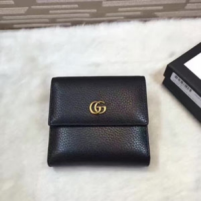 gucci新款錢包、型號：456122顏色:黑色全皮，原版皮質，頂級手工，尺寸:W12*H11*D3，全新出貨