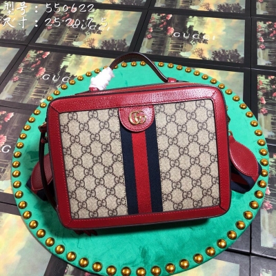 【Gucci古馳】Gucci 新款。市場頂級獨家控貨，專櫃品質 採用進口牛皮，原廠五金！精緻做工。 獨家實物拍照 品質如圖可見 。款號: 550622。尺寸：寬25*高20*側寬7.5