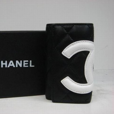 048 黑配白色 特級進口羊皮 chanel香奈兒包包 錢包系列