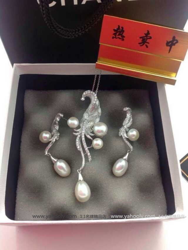 熱賣款 火鳳凰系類 天然 珍珠 配925銀 耳環 項鏈 套裝 KP1411