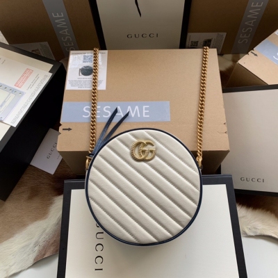 Gucci古馳 550154Ophidia系列圓餅包全新造型的圓形小包造型精緻．採用原廠皮搭配藍白Ophidia系列非常高級是這一季重點尺寸：18/18/4.5cm