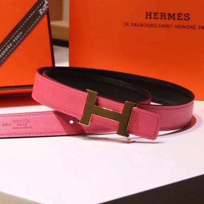 Hermes愛馬仕皮帶 鍍鈀金屬皮帶扣。法國製造 135和Togo小牛皮雙面皮腰帶。
