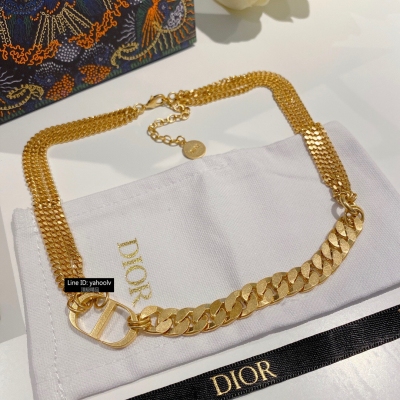 Dior迪奧 CD鏈條磨砂金首飾 超高級！