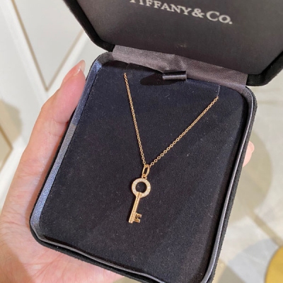 Tiffany&Co蒂芙尼 鑰匙項鍊，鑰匙項鍊一直都是T家代表性的珠寶，總有一把鑰匙可以打開你的心門而T家設計師用鑰匙打開了女人的心門，tif keys象徵光明的未來，指引人們通向客觀與希望。小件公主風鎖骨鏈，被買手稱之為