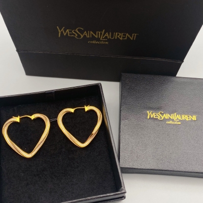 YSL Yves Saint laurent聖羅蘭 鑲鑽耳環 實在美麗 專櫃品質
