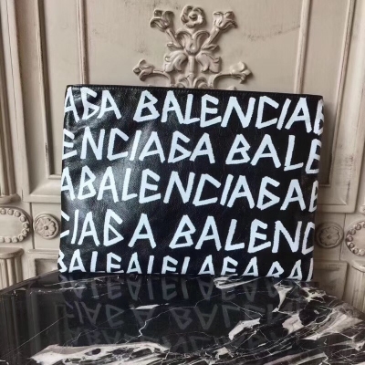 Balenciaga巴黎世家 BALENCIAGA BAZAR 手包 2018春夏新款 定制油蠟皮 手工塗鴉具有個性又不失時尚 碰撞出別樣視感 尺寸：34*24