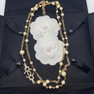 Chanel香奈兒 小香風項鍊系列首飾 黃桐材質 圖片原盒