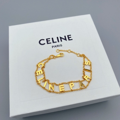 Celine PARIS 賽琳 黃銅字母手鏈 小眾精緻 巨好看設計 愛了愛了