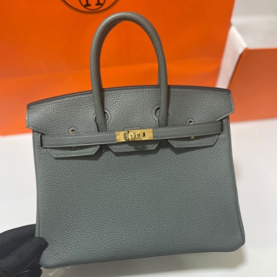 Hermes愛馬仕 Togo 杏仁綠 Birkin BK 鉑金包 25cm 金扣