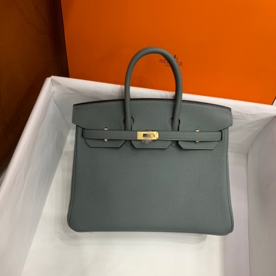 Hermes愛馬仕 Togo 杏仁綠 Birkin BK 鉑金包 25cm金扣