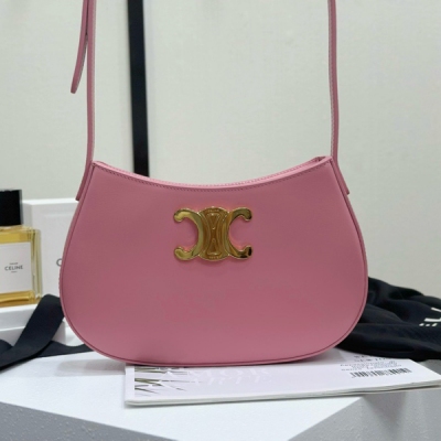 Celine TILLY 中號黑色牛皮革手袋 牛皮革 羊皮襯裡 金色飾面 肩背 拉鍊開合 四季百搭 簡約風格 很時髦 很實用 很好看 SIZE:22*13.5*4CM